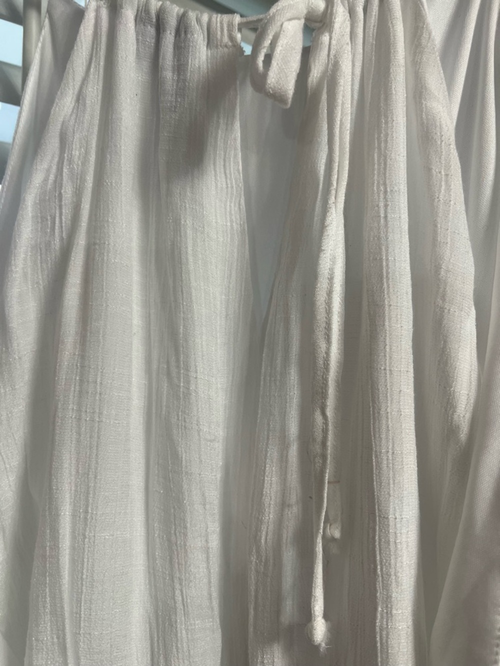Lightweight White Gauze Drawstring Skirt - Picture 2 of 6